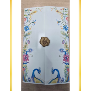 Desi Peacock Style Paradise Wedding Invitation Card